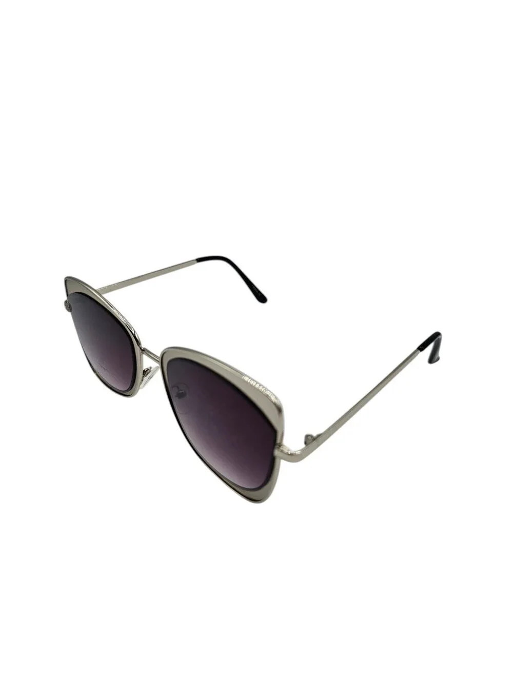 Womens Vintage Mod Inspired Metal Frame Sunglasses Silver Retro